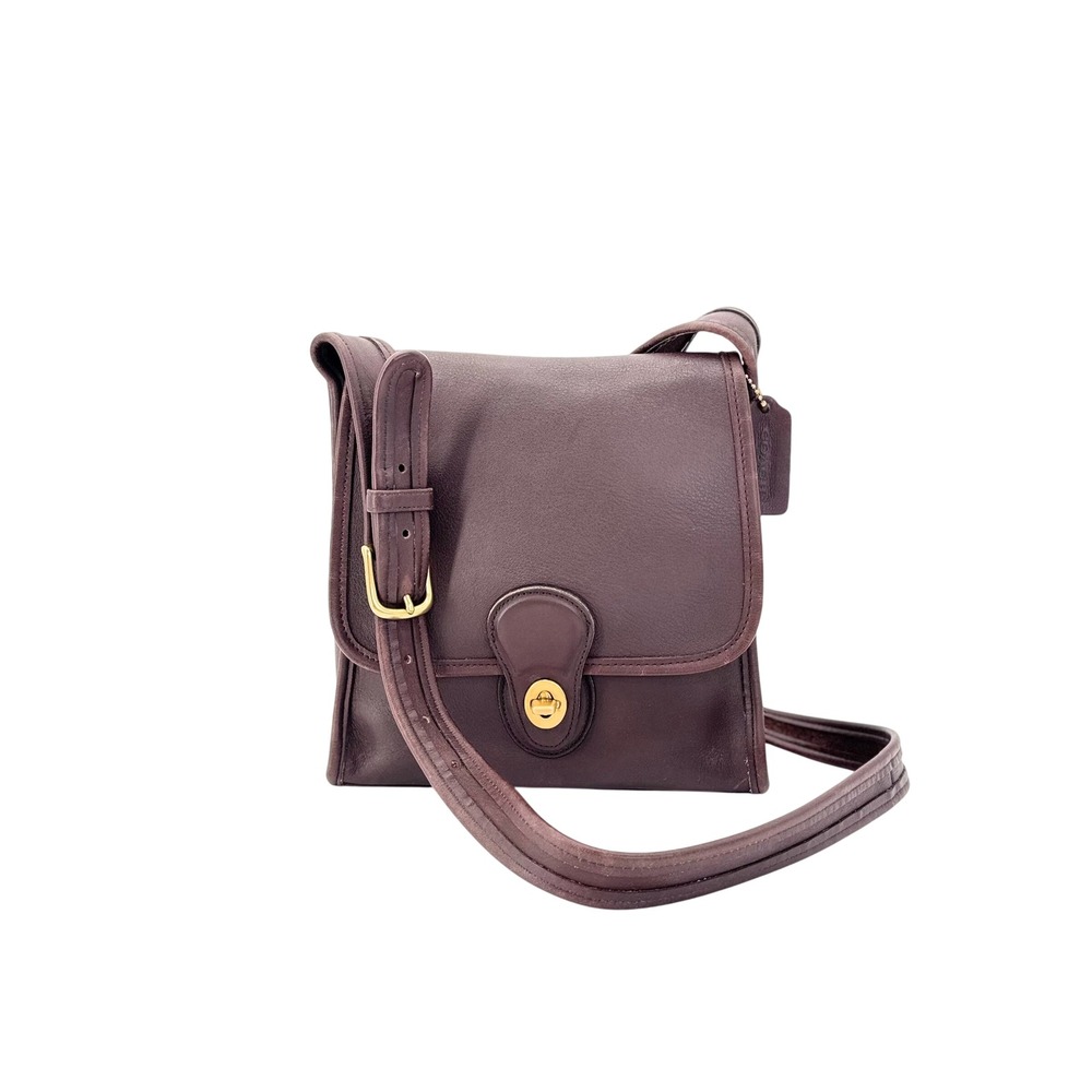 Coach Shelburne Flap Crossbody Bag 1998 Vintage Mahogany Leather